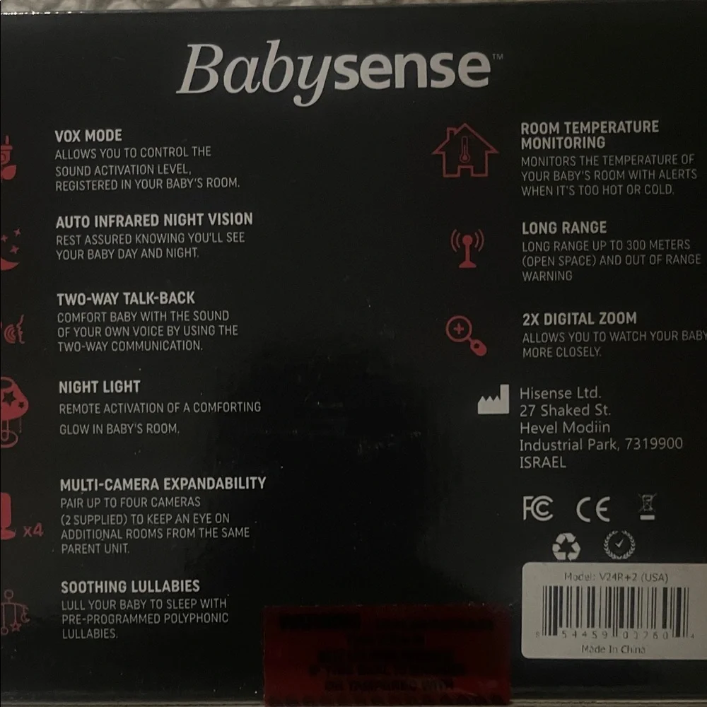 Babysense V24R Video Baby Monitor - 2 Cameras